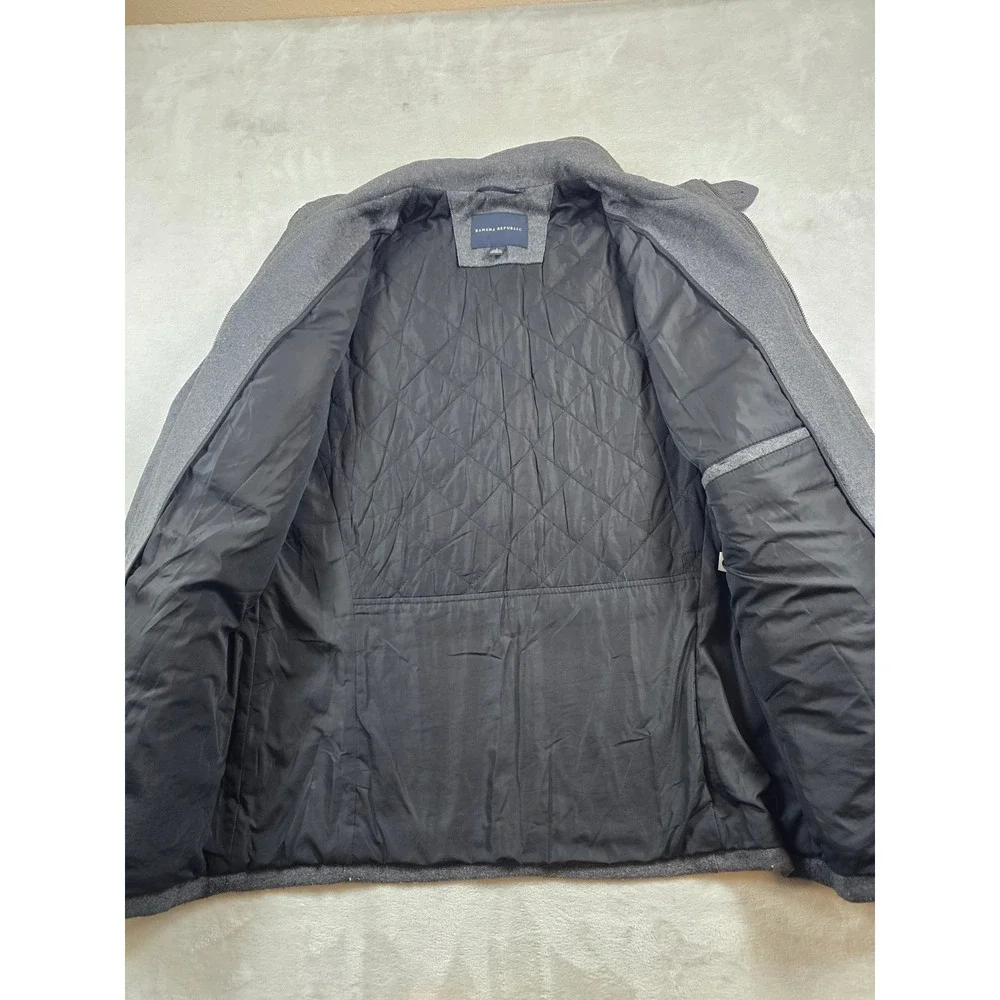 Banana Republic Wool Field Jacket Mens Large Gray Wool Blend Utility Coat